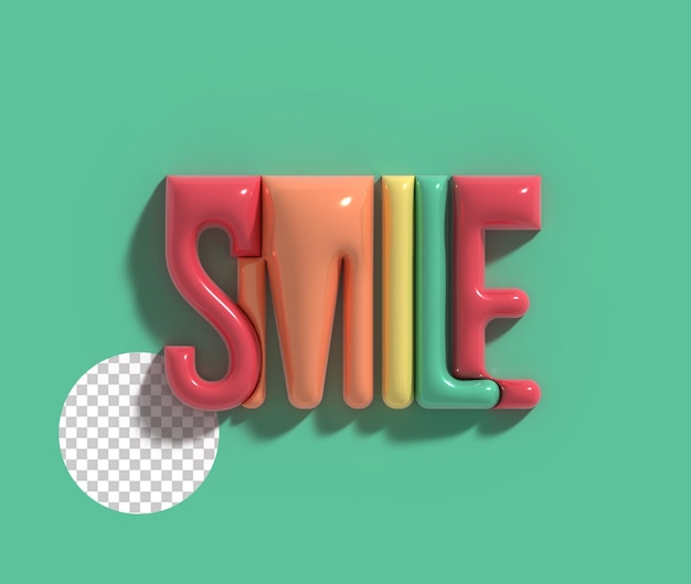 Smile Calligraphic Banner 3d Lettering Transparent Psd Font Design