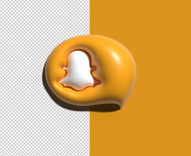 Snapchat social media logo 3d przezroczysty plik psd