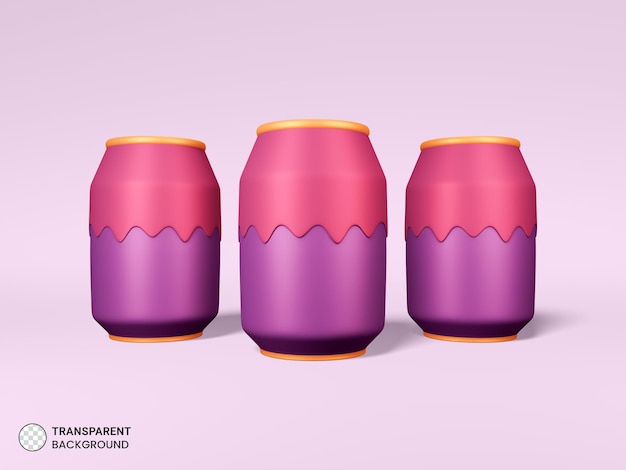 Bezpłatny plik PSD soda can icon isolated 3d render illustration