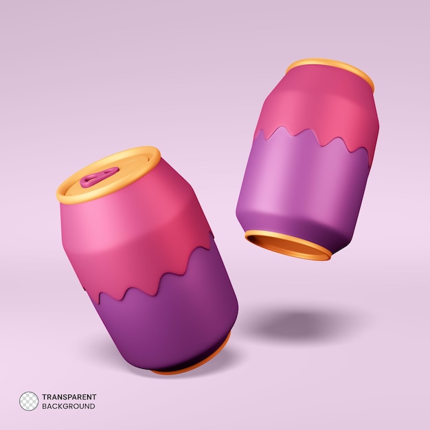 Bezpłatny plik PSD soda can icon isolated 3d render illustration