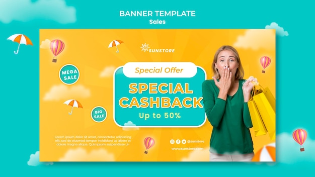 Specjalny szablon banera oferty cashback