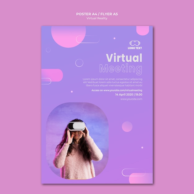 Bezpłatny plik PSD spotkanie na temat szablonu plakatu rzeczywistości wirtualnej
