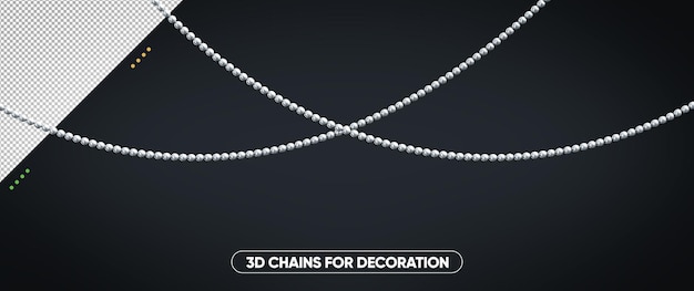 Bezpłatny plik PSD srebrne łańcuszki do dekoracji