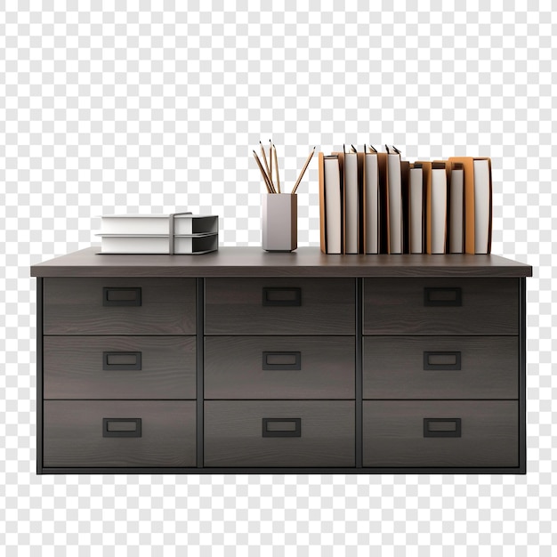 Bezpłatny plik PSD stół przeznaczony do pisania lub pracy papierowej może mieć szuflady izolowane na przezroczystej tle