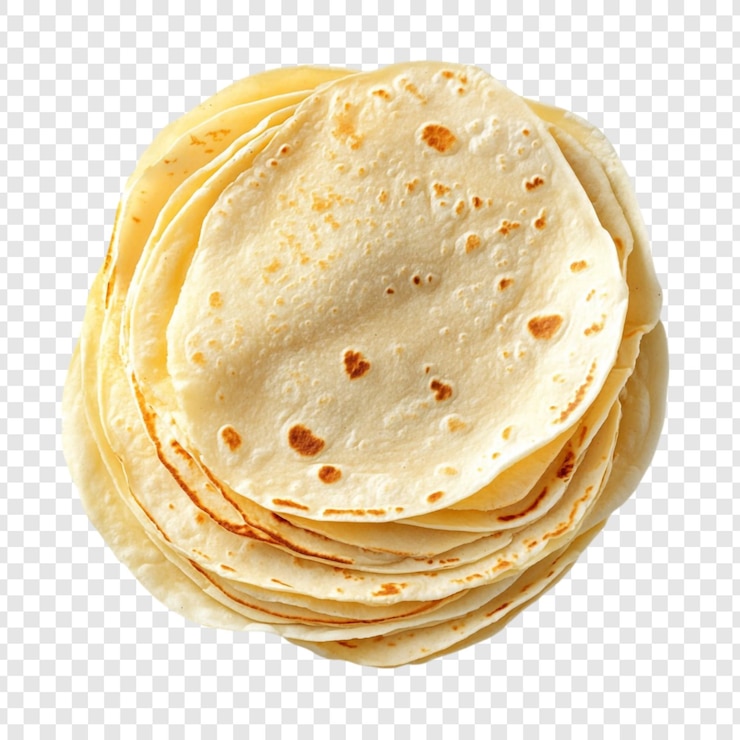Bezpłatny plik PSD stosek pysznych domowych tortilli gotowych do użycia do tacos burritos lub enchiladas