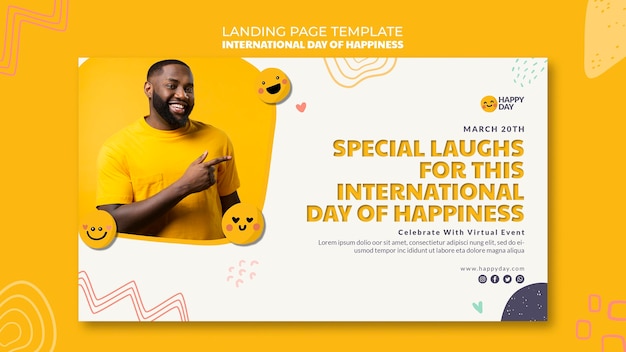 Bezpłatny plik PSD strona docelowa międzynarodowego dnia szczęścia