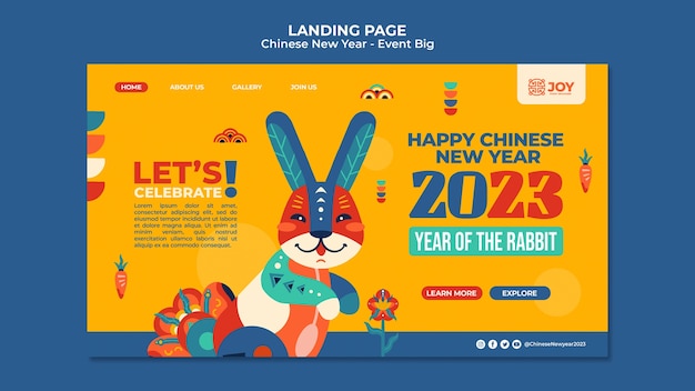 Bezpłatny plik PSD strona docelowa obchodów chińskiego nowego roku