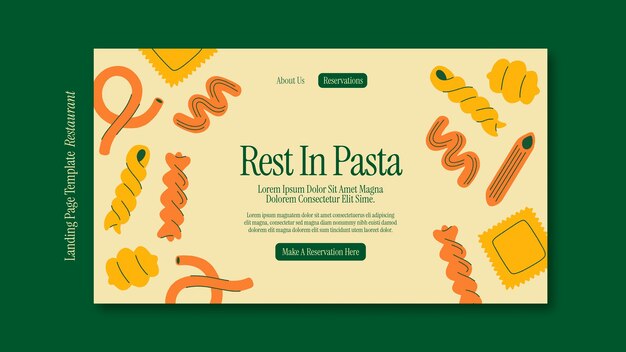 Strona docelowa restauracji włoskiej o płaskiej konstrukcji