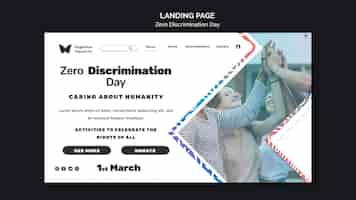 Bezpłatny plik PSD strona docelowa wydarzenia dnia zerowej dyskryminacji