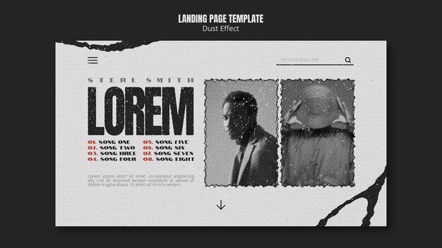 Strona główna albumu muzycznego z efektem kurzu