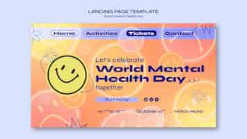 Bezpłatny plik PSD strona główna światowego dnia zdrowia psychicznego