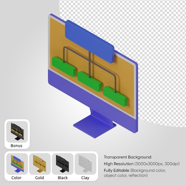 Bezpłatny plik PSD struktura komputera 3d