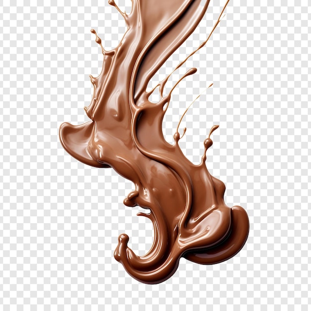 Bezpłatny plik PSD strumień stopionej czekolady izolowany na przezroczystym tle