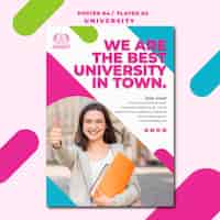 Bezpłatny plik PSD styl plakatu uniwersyteckiego koncepcja edukacji