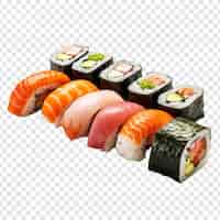 Bezpłatny plik PSD sushi wyizolowane na przezroczystym tle