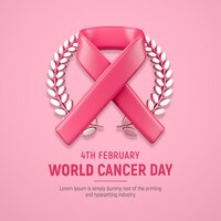 Bezpłatny plik PSD Światowy dzień walki z rakiem 4 lutego szablon poziomego banera kolor roku 2023