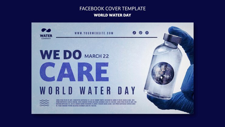 Bezpłatny plik PSD światowy dzień wody facebook cover szablon