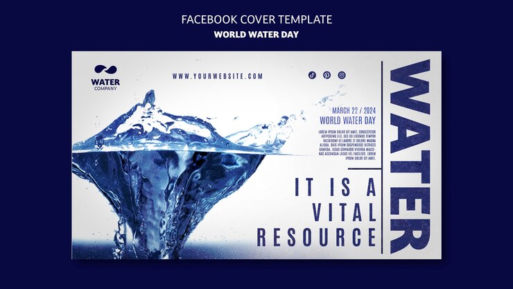 Bezpłatny plik PSD światowy dzień wody facebook cover szablon