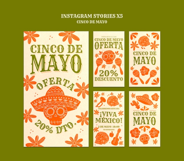 Bezpłatny plik PSD Święto cinco de mayo na instagramie