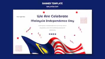 Bezpłatny plik PSD Świętujemy szablon strony internetowej transparent dzień niepodległości malezji
