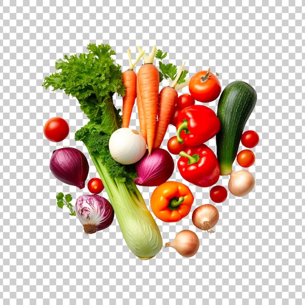 Bezpłatny plik PSD Świeże artykuły spożywcze i warzywa izolowane na przezroczystym tle.