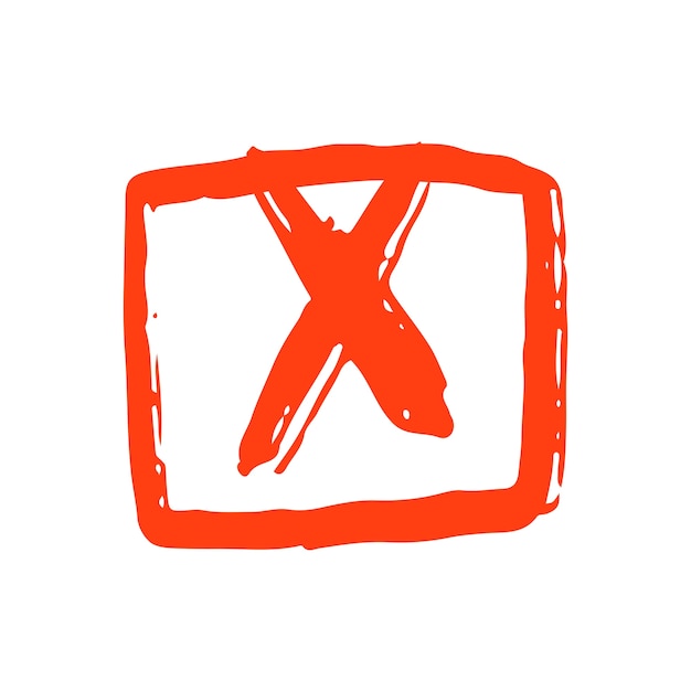 Symbol X na białym tle