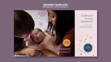 Bezpłatny plik PSD szablon banera fotografii noworodka