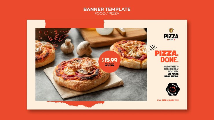 Bezpłatny plik PSD szablon banera restauracji pizzy
