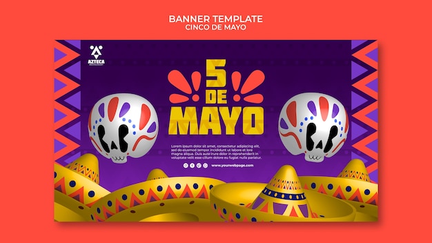 Szablon banera wydarzenia Cinco de mayo