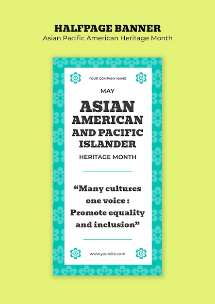 Szablon banerów miesiąca dziedzictwa Azji, Pacyfiku i Ameryki