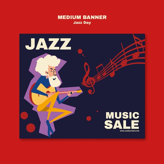 Szablon baneru na świętowanie dnia jazzu