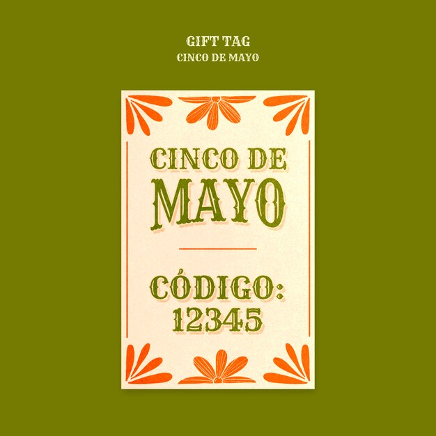 Szablon etykiety na uroczystość Cinco de Mayo