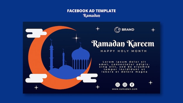 Bezpłatny plik PSD szablon facebook obchodów ramadanu