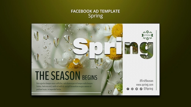 Bezpłatny plik PSD szablon facebook sezonu wiosennego
