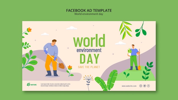 Bezpłatny plik PSD szablon facebook światowego dnia środowiska