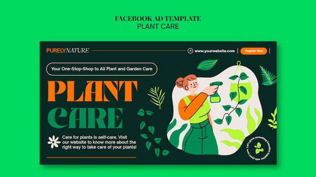 Bezpłatny plik PSD szablon facebooka do pielęgnacji roślin