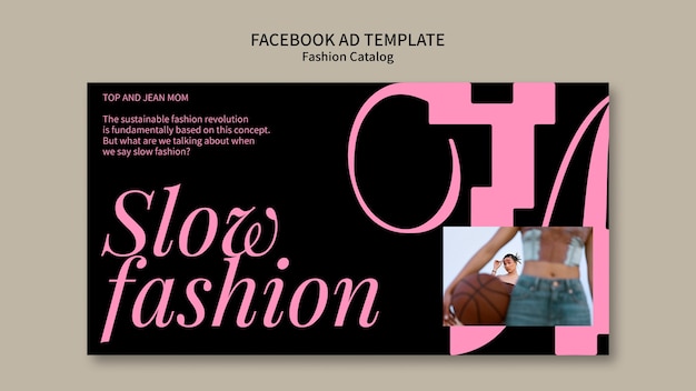 Bezpłatny plik PSD szablon facebooka katalogu mody z płaskim projektem