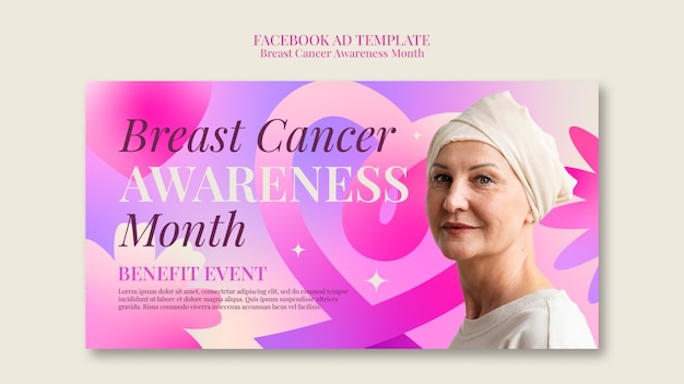 Bezpłatny plik PSD szablon facebooka miesiąca świadomości raka piersi