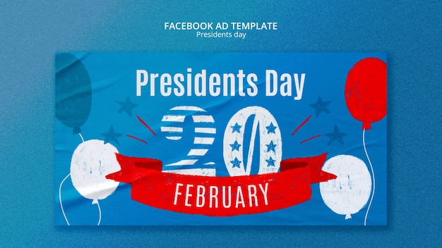 Bezpłatny plik PSD szablon facebooka na dzień prezydentów