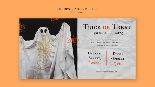 Bezpłatny plik PSD szablon facebooka na święto halloween