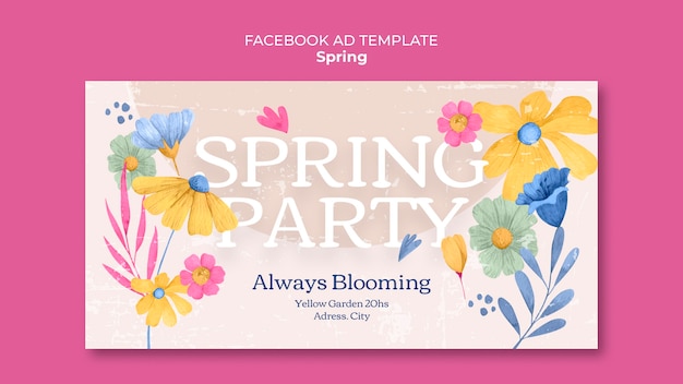 Bezpłatny plik PSD szablon facebooka na świętowanie wiosny