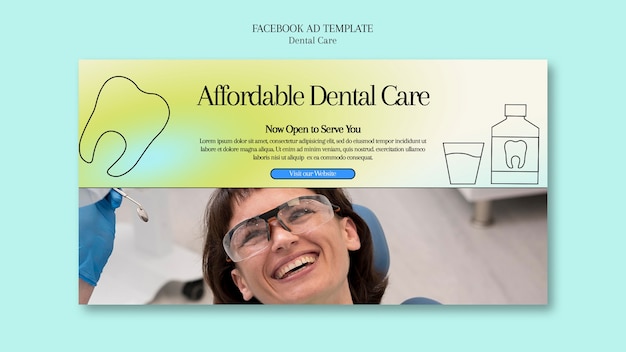 Bezpłatny plik PSD szablon facebooka opieki stomatologicznej