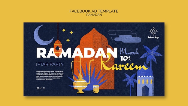 Bezpłatny plik PSD szablon facebooka z okazji ramadanu