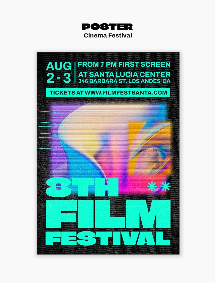 Bezpłatny plik PSD szablon festiwalu filmowego