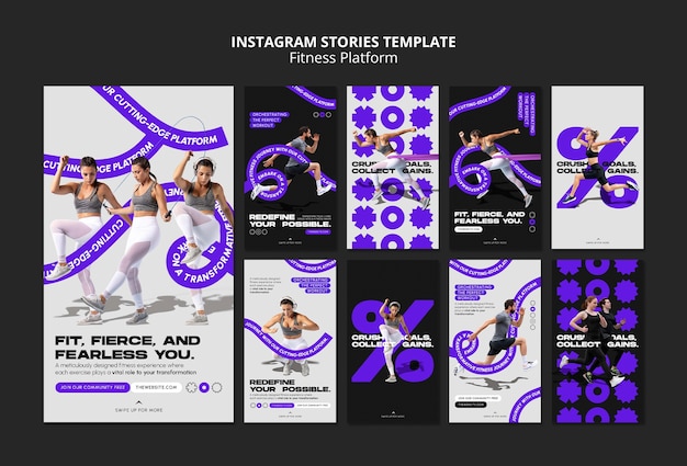 Szablon historii instagram fitness