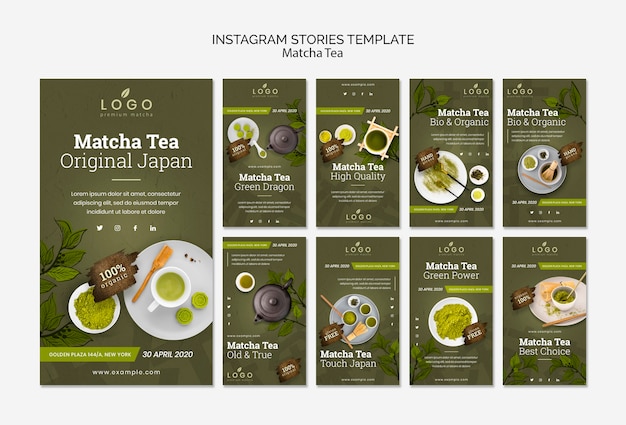 Szablon Historii Instagram Matcha Tea