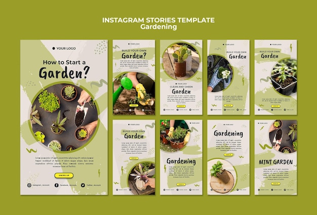 Bezpłatny plik PSD szablon historii instagram ogrodnictwo