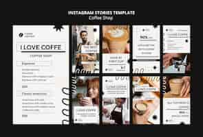 Bezpłatny plik PSD szablon historii kawiarni na instagramie