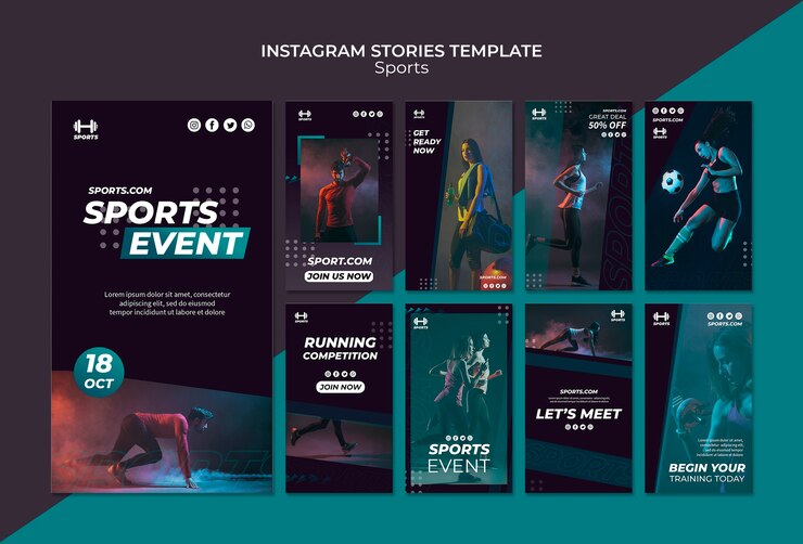 Bezpłatny plik PSD szablon historii na instagramie dla wydarzenia sportowego