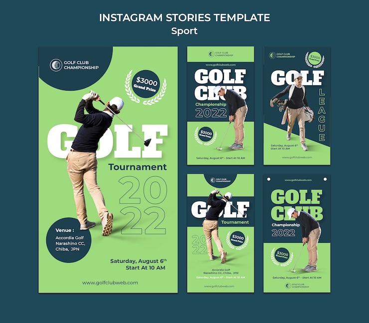 Bezpłatny plik PSD szablon instagramu sportowego klubu golfowego